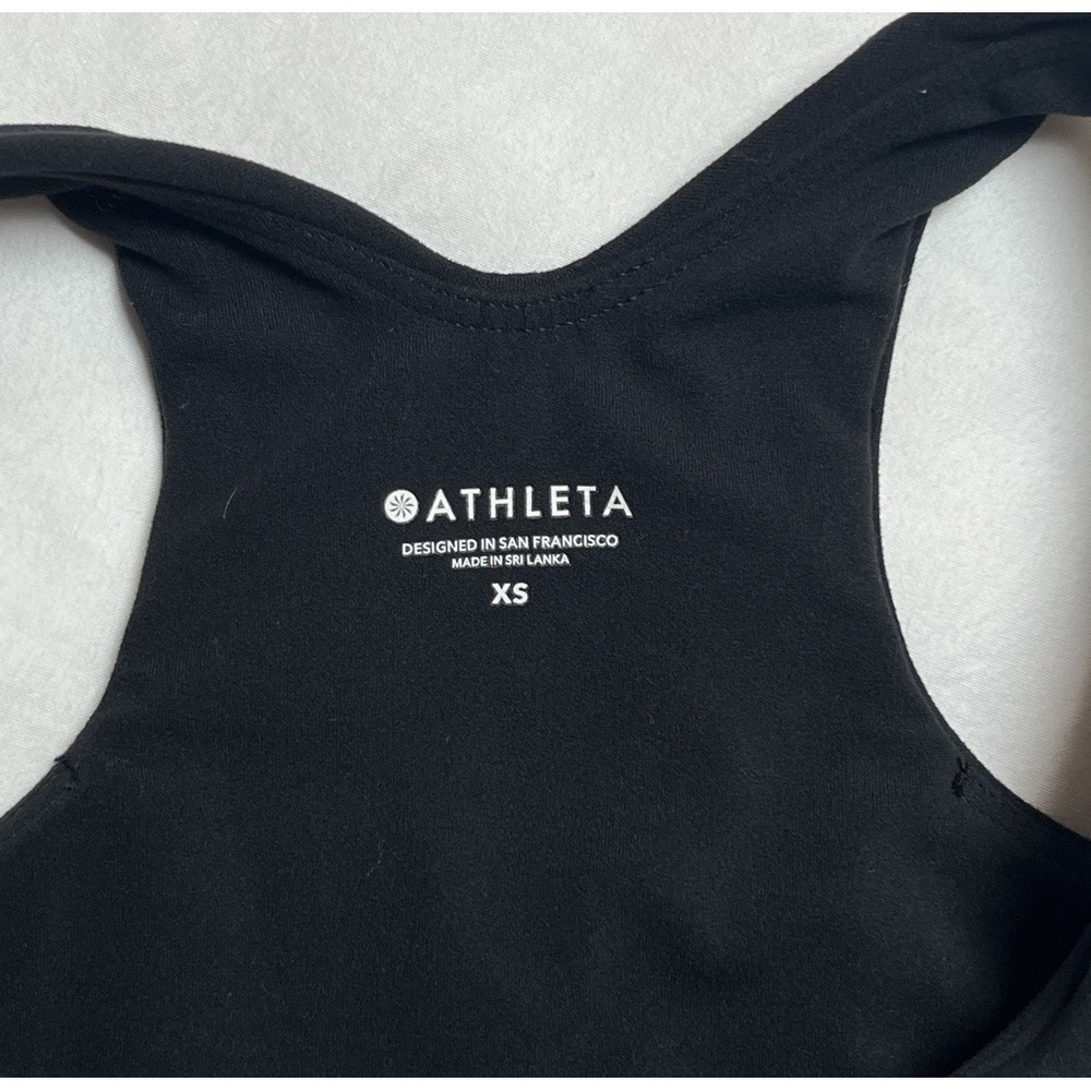 Athleta High Neck Racerback Sports Bra Womens XS Black Yoga Training - Picture 4 of 8